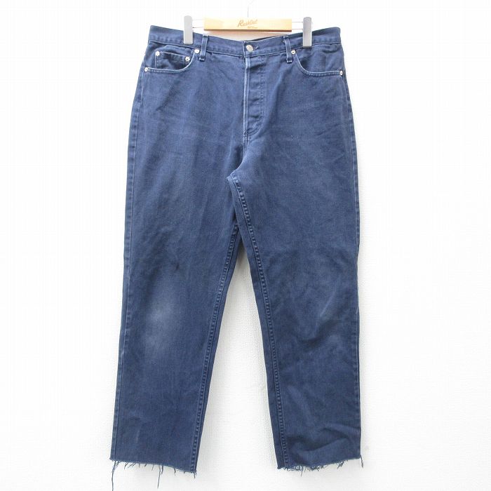 【50%OFF】W35★古着 ジェイクルー J.CREW パンツ メンズ 90年代 90s コットン USA製 紺 ネイビー 【spe】 25may07 中古 ボトムス ロング