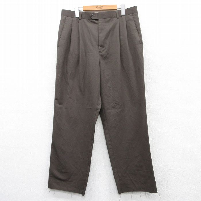 W36★古着 パンツ メンズ 茶 ブラウン 25may09 中古 ボトムス ロング