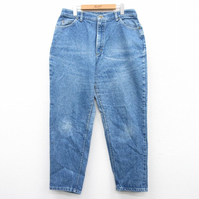 【50%OFF】W35★古着 エルエルビーン LLBEAN ジーンズ レディース 80年代 80s ヒゲ テーパード コットン USA製 紺 ネイビー デニム 【spe】 25may09 中古 メンズ ボトムス ジーパン Gパン ロング パンツ