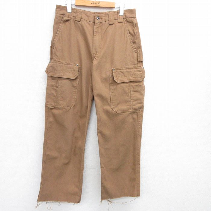 W33★古着 DULUTH カーゴ パンツ メンズ ダック地 コットン 茶 ブラウン 【spe】 25may09 中古 ボトムス ロング