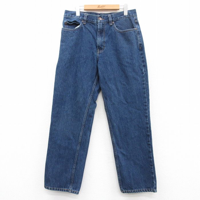 【50%OFF】W33★古着 カークランド ジーンズ メンズ コストコ コットン 紺 ネイビー デニム 25may10 中古 ボトムス ジーパン Gパン ロング パンツ
