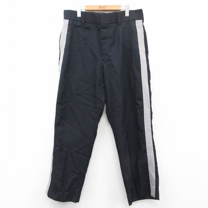 W36★古着 スラックス パンツ メンズ 90年代 90s USA製 黒 ブラック 25may10 中古 ボトムス ロング