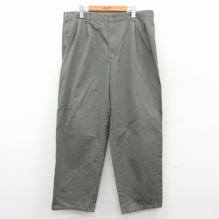 【20%OFF】W38★古着 ドッカーズ パンツ メンズ コットン 濃緑 グリーン 25may10 中古 ボトムス ロング