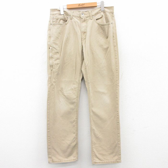 W34★古着 リーバイス Levis パンツ メンズ ベージュ カーキ 25may10 中古 ボトムス ロング