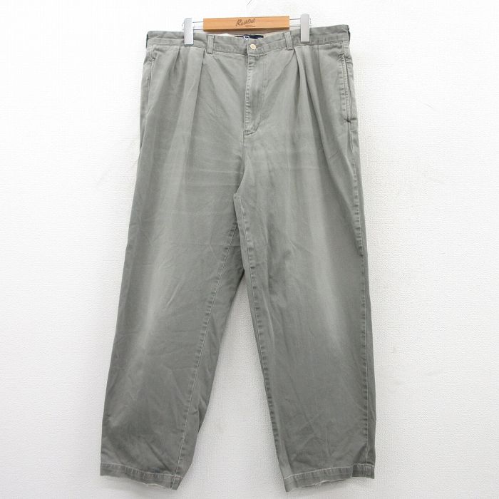 W36★古着 ラルフローレン Ralph Lauren ブランド チノ パンツ チノパン メンズ 90年代 90s コットン 濃緑 グリーン 25may10 中古 ボトムス ロング