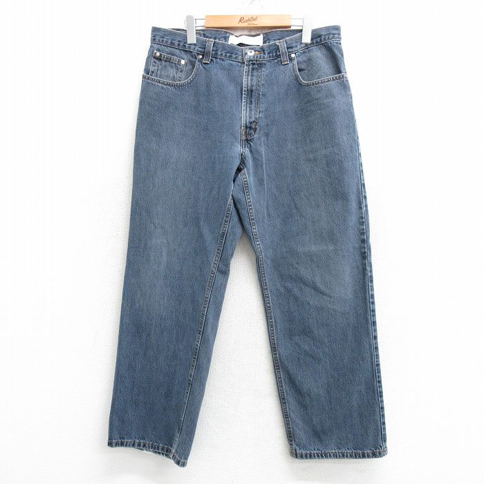 【50%OFF】W36★古着 ペリーエリス ジーンズ メンズ コットン 紺 ネイビー デニム 25may10 中古 ボトムス ジーパン Gパン ロング パンツ