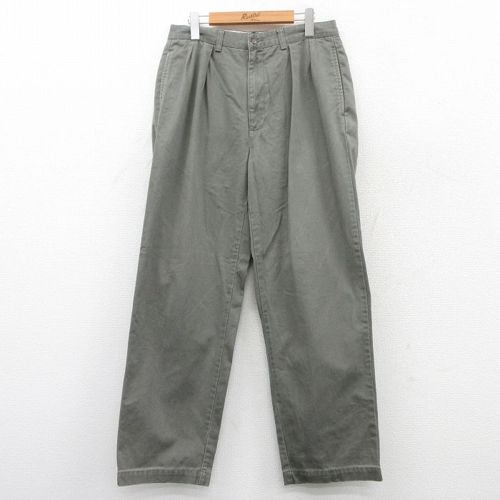W32★古着 ラルフローレン Ralph Lauren ブランド チノ パンツ チノパン メンズ 90年代 90s ACDREW コットン 緑系 グリーン 25may13 中古 ボトムス ロング