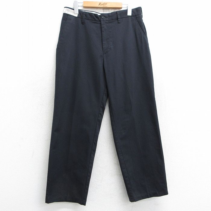 W33★古着 ワーク パンツ メンズ 黒 ブラック 25may13 中古 ボトムス ロング