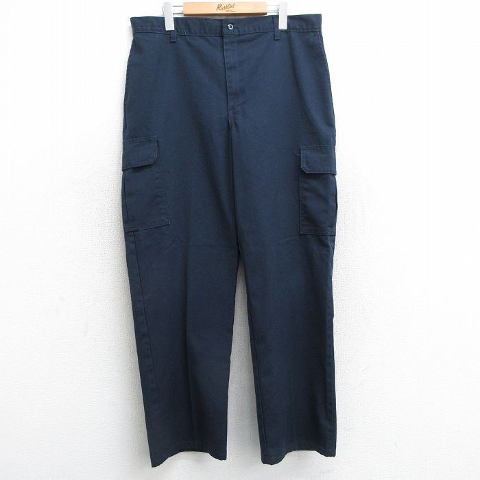 【20%OFF】W36★古着 ディッキーズ Dickies カーゴ ワーク パンツ メンズ 紺 ネイビー 25may13 中古 ボトムス ロング
