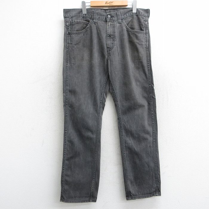 【50%OFF】W37★古着 リーバイス Levis 513 ジーンズ メンズ コットン 黒 ブラック デニム 25may13 中古 ボトムス ジーパン Gパン ロング パンツ