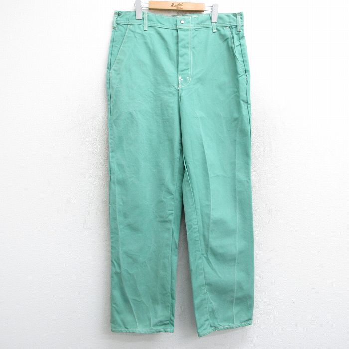 【50%OFF】W37★古着 パンツ メンズ 90年代 90s コットン 緑 グリーン 【spe】 25may13 中古 ボトムス ロング