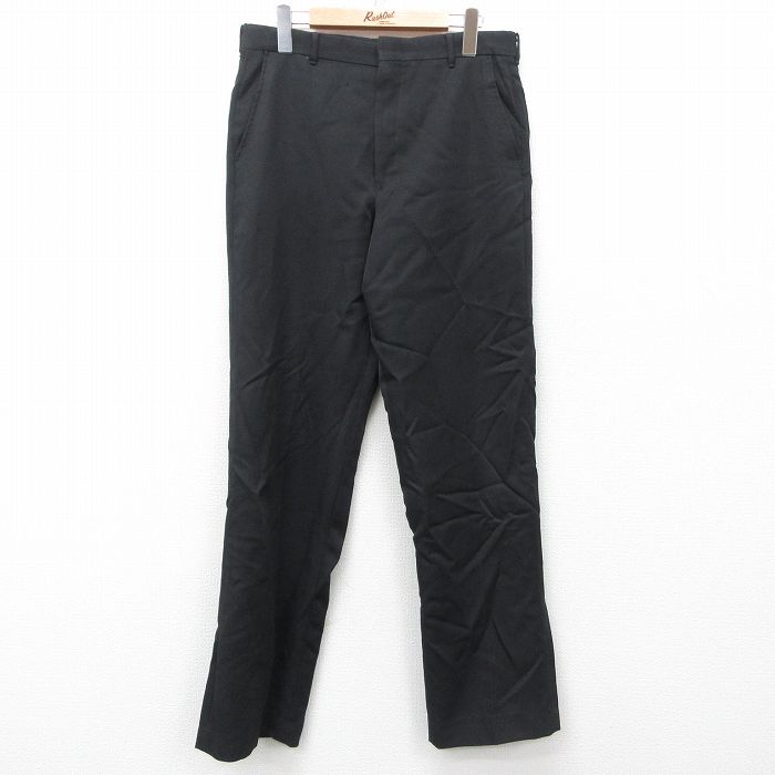 W32★古着 スラックス パンツ メンズ 80年代 80s タロン 黒 ブラック 25may14 中古 ボトムス ロング