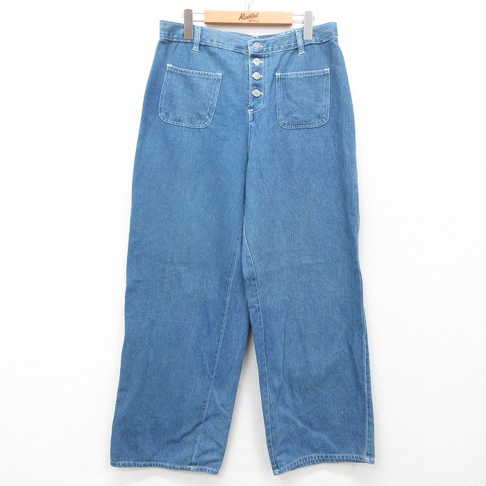 【50%OFF】W33★古着 ジーンズ メンズ 00年代 00s 紺 ネイビー デニム 【spe】 25may14 中古 ボトムス ジーパン Gパン ロング パンツ