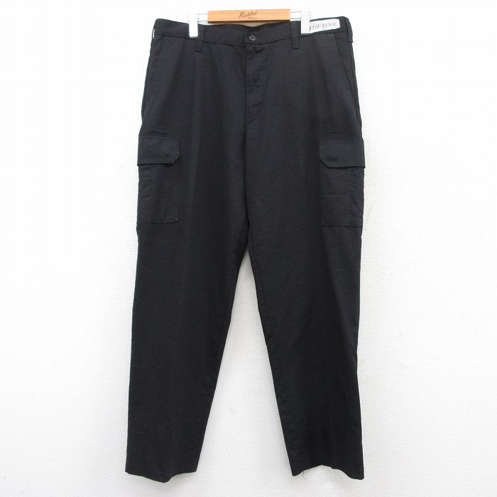 W38★古着 カーゴ ワーク パンツ メンズ CiNTAS 黒 ブラック 25may15 中古 ボトムス ロング