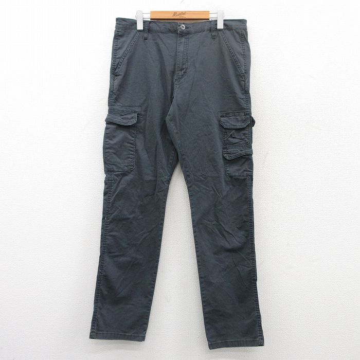 【20%OFF】W35★古着 ラングラー Wrangler カーゴ パンツ メンズ 濃グレー 25may15 中古 ボトムス ロング