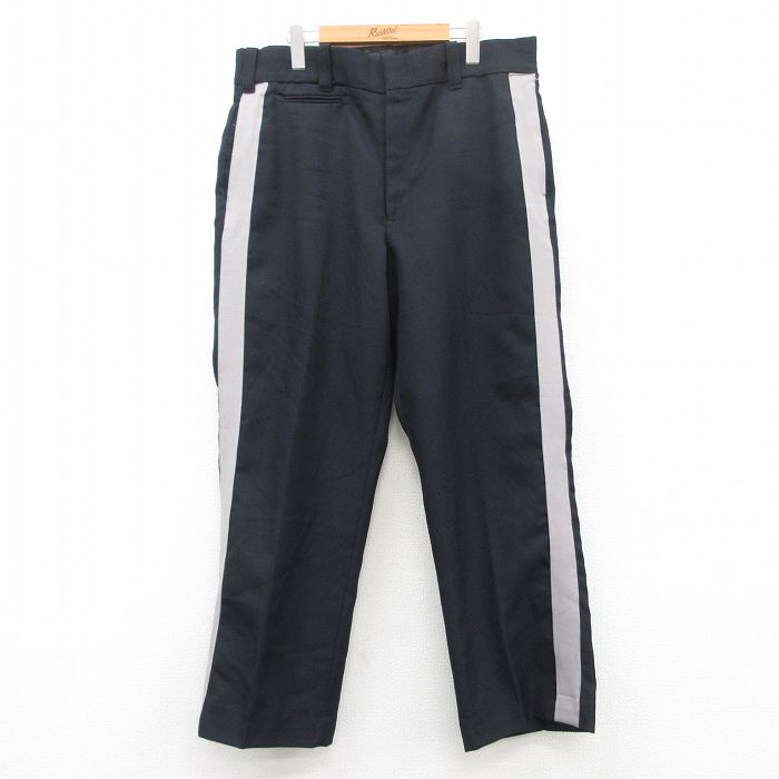 W37★古着 スラックス パンツ メンズ 90年代 90s USA製 黒 ブラック 25may15 中古 ボトムス ロング