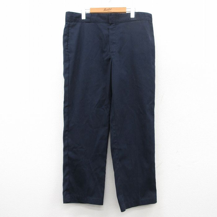 W37★古着 ディッキーズ Dickies ワーク パンツ メンズ 874 紺 ネイビー 25may15 中古 ボトムス ロング