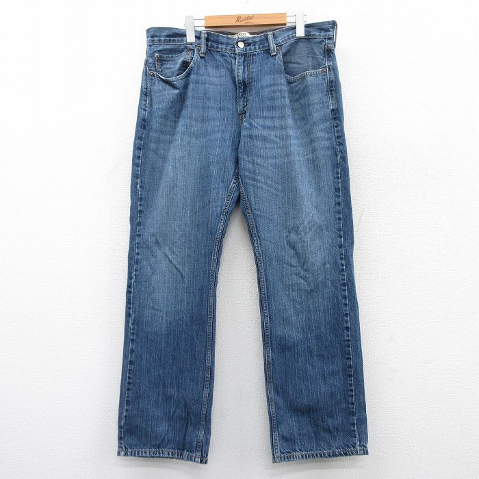 W36★古着 リーバイス Levis 559 ジーンズ メンズ ヒゲ コットン 紺 ネイビー デニム 25may15 中古 ボトムス ジーパン Gパン ロング パンツ