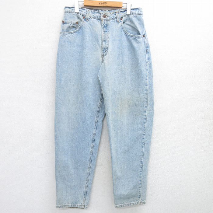 W34★古着 リーバイス Levis 560 ジーンズ メンズ 00年代 00s テーパード コットン 薄紺 ネイビー デニム 25may15 中古 ボトムス ジーパン Gパン ロング パンツ