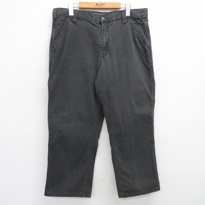 W37★古着 カーハート Carhartt パンツ メンズ 濃グレー 25may15 中古 ボトムス ロング