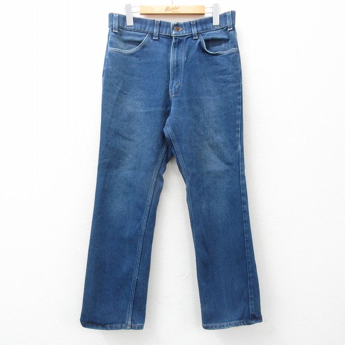 W33★古着 リーバイス Levis ジーンズ メンズ 90年代 90s ヒゲ USA製 紺 ネイビー デニム 25may15 中古 ボトムス ジーパン Gパン ロング パンツ