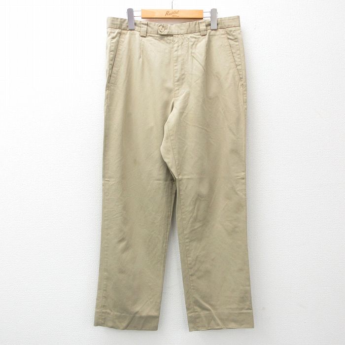 W34★古着 パンツ メンズ ベージュ カーキ 25may15 中古 ボトムス ロング