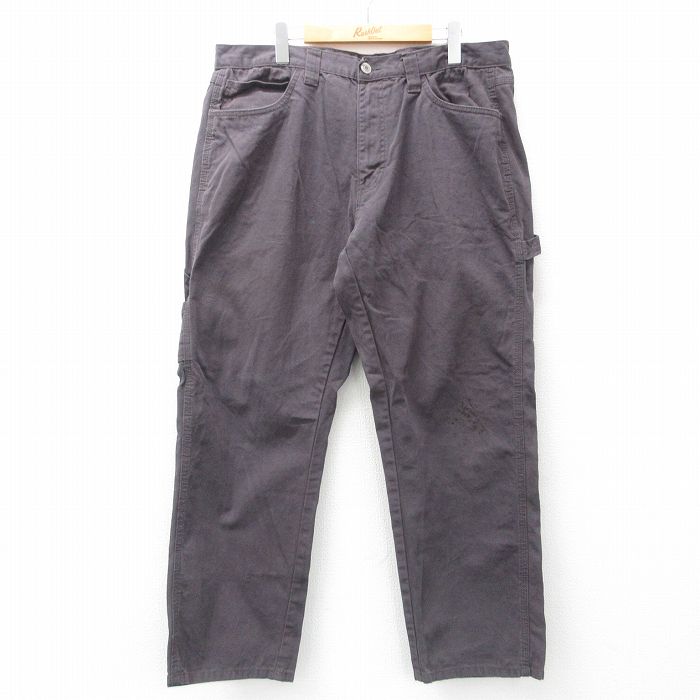 W39★古着 ペインター パンツ メンズ ダック地 コットン 濃グレー 25may17 中古 ボトムス ロング