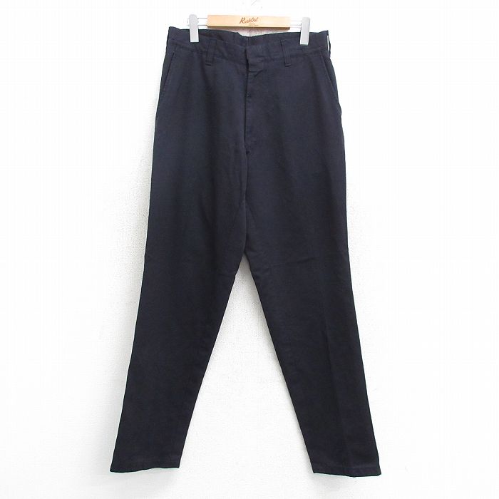 【50%OFF】W32★古着 パンツ メンズ 90年代 90s USA製 濃紺 ネイビー 25may17 中古 ボトムス ロング