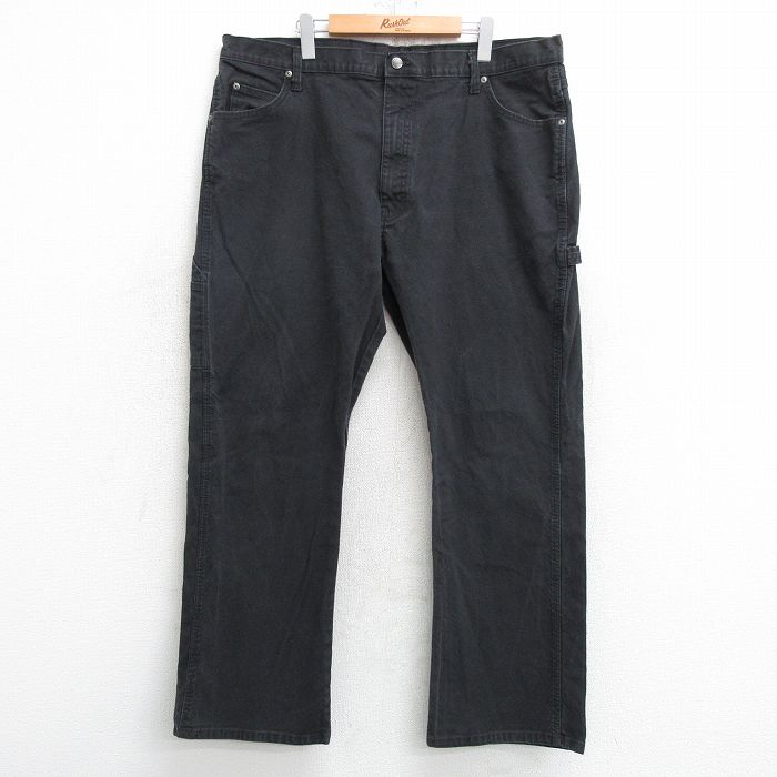 W40★古着 ディッキーズ Dickies ペインター パンツ メンズ ダック地 大きいサイズ 黒 ブラック 【spe】 25may17 中古 ボトムス ロング