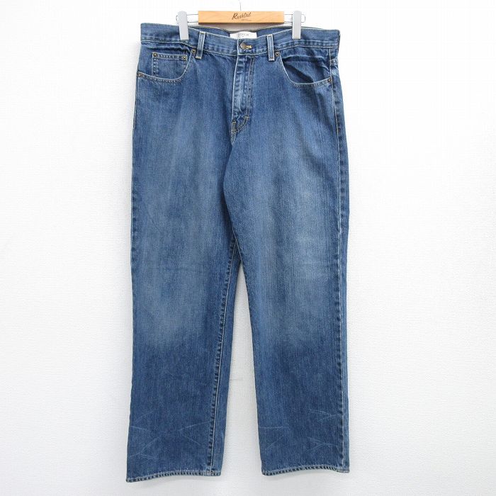 【50%OFF】W36★古着 ジェイクルー J.CREW ジーンズ メンズ コットン 紺 ネイビー デニム 25may17 中古 ボトムス ジーパン Gパン ロング パンツ