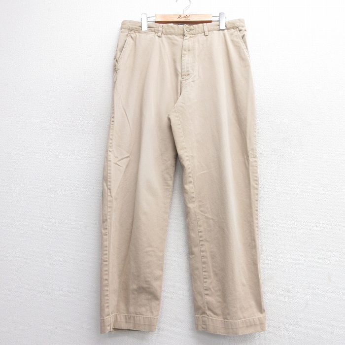 W34★古着 ラルフローレン Ralph Lauren ブランド チノ パンツ チノパン メンズ コットン ベージュ カーキ 25may17 中古 ボトムス ロング