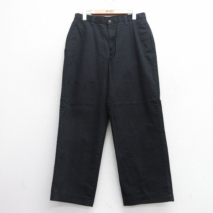 W32★古着 ドッカーズ パンツ メンズ コットン 黒 ブラック 25may17 中古 ボトムス ロング