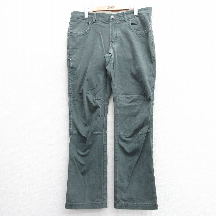 【50%OFF】W35★古着 コロンビア COLUMBIA パンツ メンズ ダブルニー 緑系 グリーン 25may17 中古 ボトムス ロング