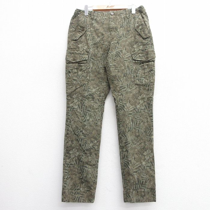W32★古着 ブルックスブラザーズ BROOKS BROTHERS パンツ メンズ 00年代 00s 花柄 緑系他 グリーン 25may17 中古 ボトムス ロング