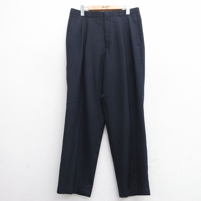 W33★古着 ドッカーズ スラックス パンツ メンズ 80年代 80s タロン 紺 ネイビー 25may17 中古 ボトムス ロング