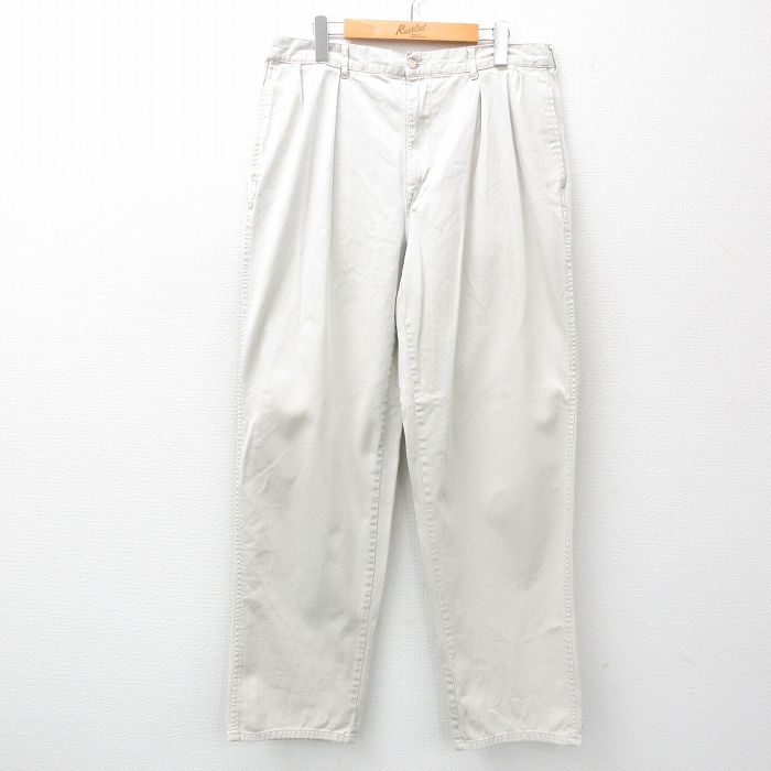 【20%OFF】W34★古着 ラルフローレン Ralph Lauren ブランド チノ パンツ チノパン メンズ 90年代 90s コットン 薄ベージュ カーキ 【spe】 25may20 中古 ボトムス ロング