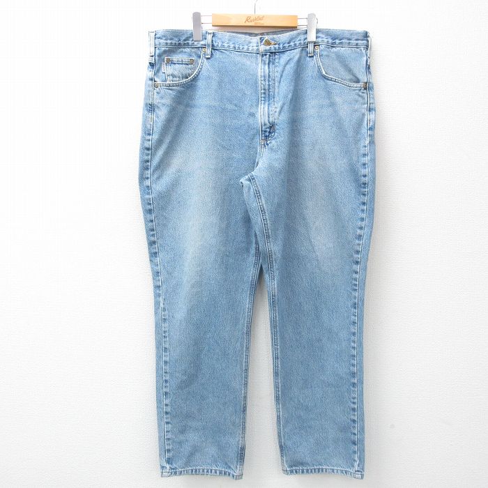W41★古着 カーハート Carhartt ジーンズ メンズ ヒゲ 大きいサイズ コットン 紺 ネイビー デニム 25may20 中古 ボトムス ジーパン Gパン ロング パンツ