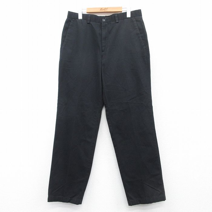 W33★古着 ドッカーズ パンツ メンズ コットン 黒 ブラック 25may20 中古 ボトムス ロング