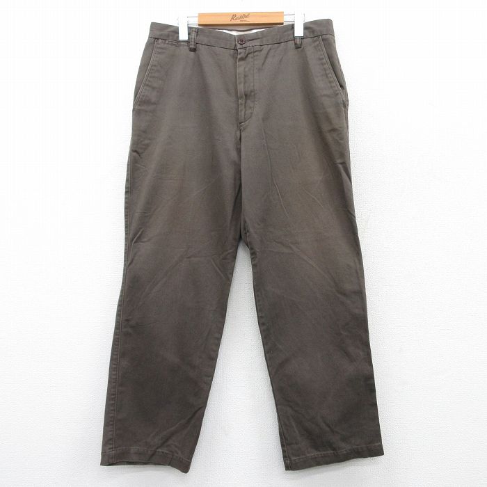 W34★古着 ドッカーズ パンツ メンズ コットン 茶 ブラウン 25may20 中古 ボトムス ロング