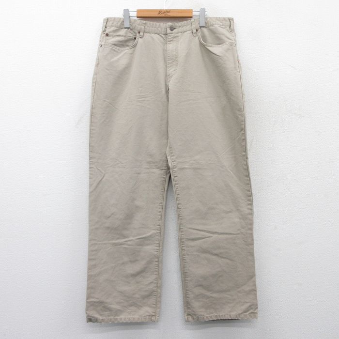 W37★古着 エディーバウアー パンツ メンズ コットン ベージュ カーキ 25may20 中古 ボトムス ロング