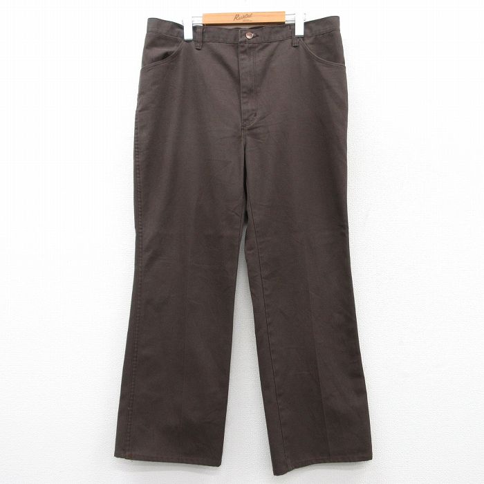 W37★古着 レッドキャップ パンツ メンズ 90年代 90s USA製 茶 ブラウン 25may20 中古 ボトムス ロング