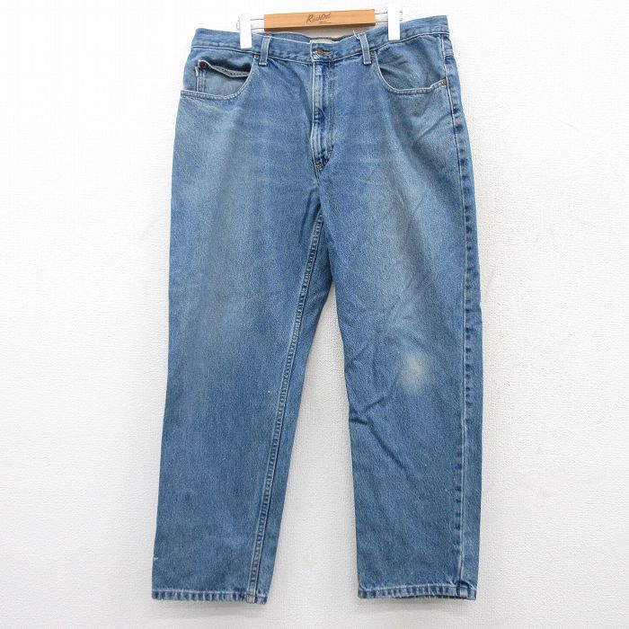【50%OFF】W37★古着 エルエルビーン LLBEAN ジーンズ メンズ 00年代 00s ヒゲ コットン 紺 ネイビー デニム 25may20 中古 ボトムス ジーパン Gパン ロング パンツ