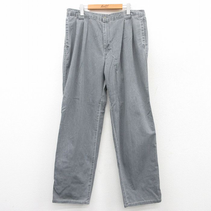【50%OFF】W36★古着 ドッカーズ パンツ メンズ 90年代 90s コットン グレー 25may20 中古 ボトムス ロング