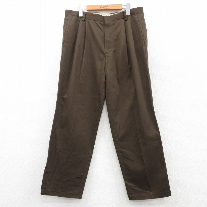 W35★古着 ドッカーズ パンツ メンズ コットン 茶 ブラウン 25may20 中古 ボトムス ロング