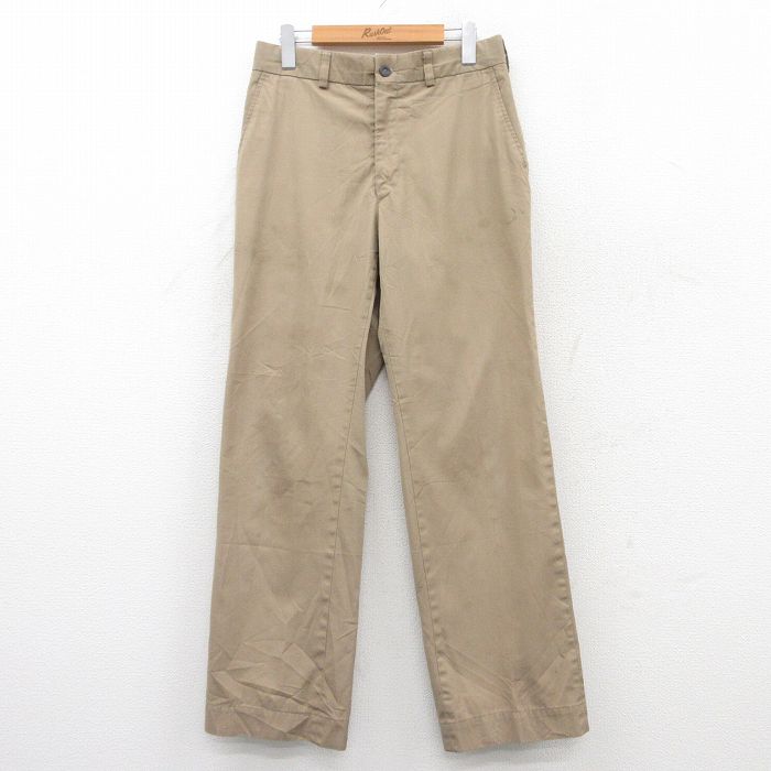 W31★古着 エルエルビーン LLBEAN パンツ メンズ 80年代 80s タロン ベージュ カーキ 25may20 中古 ボトムス ロング