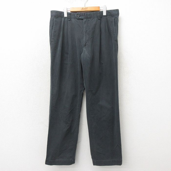 【50%OFF】W37★古着 ドッカーズ パンツ メンズ コットン 黒 ブラック 25may20 中古 ボトムス ロング