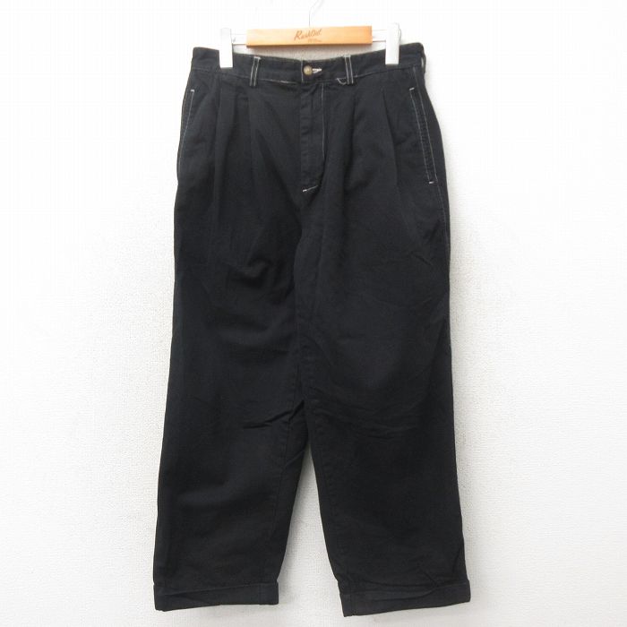 W29★古着 ブルックスブラザーズ BROOKS BROTHERS ブランド パンツ メンズ 00年代 00s コットン 黒 ブラック 【spe】 25may20 中古 ボトムス ロング