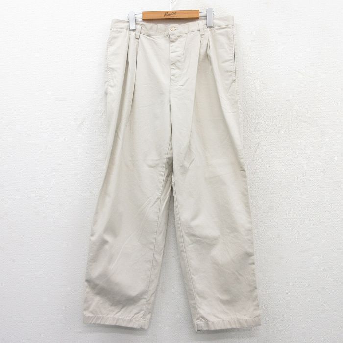 W34★古着 チャップス パンツ メンズ コットン 薄ベージュ カーキ 25may21 中古 ボトムス ロング