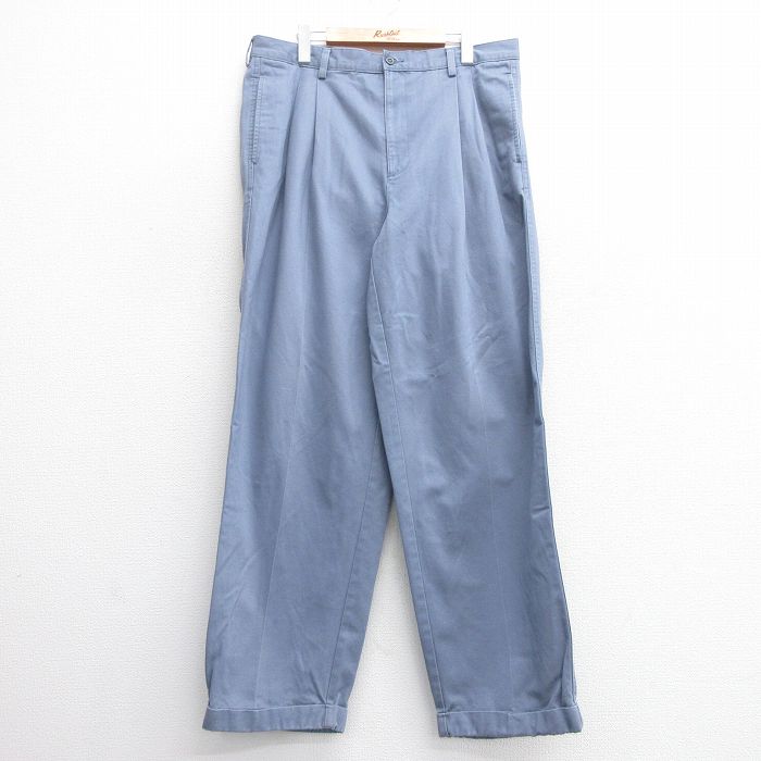 W36★古着 チャップス パンツ メンズ コットン 薄紺系 ネイビー 25may21 中古 ボトムス ロング