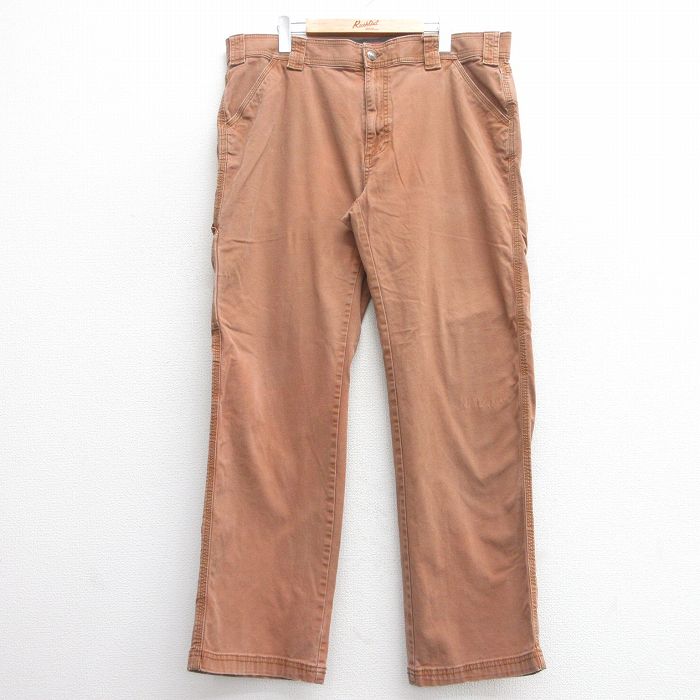 【50%OFF】W37★古着 パンツ メンズ 茶 ブラウン 25may21 中古 ボトムス ロング